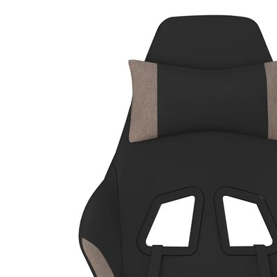 vidaXL Žaidimų kėdė su pakoja, juodos ir taupe spalvos, audinys