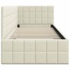 vidaXL Kampinė lovos konstrukcija Kreminė 80 cm x 200 cm Aksomas