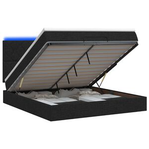 vidaXL Otmana lova su matracsu ir LED Juoda 140 x 200 cm Audinys