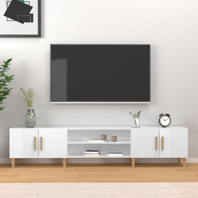 vidaXL Televizoriaus spintelė, balta, 180x31,5x40cm, mediena, blizgi