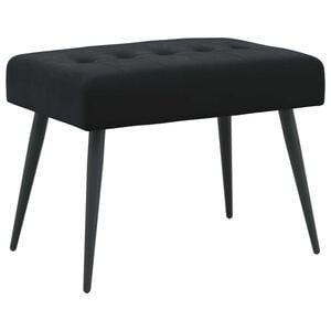 vidaXL Suoliukas su mygtukų įsiuvais Juoda 60 x 40 x 45 cm Aksomas