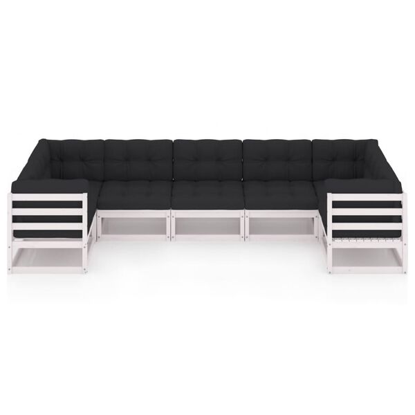 vidaXL Sodo komplektas su pagalvėlėmis, 7 dalių, pu&scaron;ies masyvas