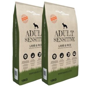 vidaXL Sausas maistas &scaron;unims, Adult Sensitive Lamb & Rice, 2vnt., 30kg