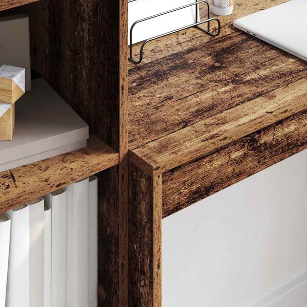 vidaXL Stalas su stalčių 2 pcs Senas medis