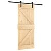 vidaXL Slankios durys 85 x 210 cm Natūrali ir juoda