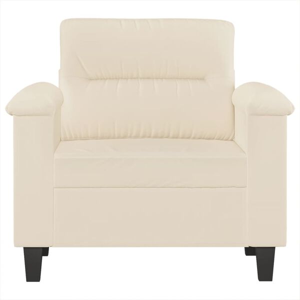 vidaXL Krėslas, smėlio spalvos, 60cm, mikropluošto audinys