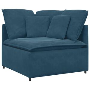 vidaXL Modulinė kampinė sofa su pagalvėlėmis, mėlyna, 100 cm
