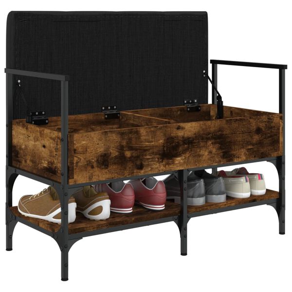 vidaXL Batų suoliukas, dūminis, 85,5x42x57,5cm, apdirbta mediena