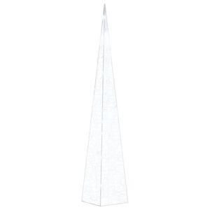 vidaXL Akrilinė LED dekoracija kūgis, &scaron;altos baltos spalvos, 90cm