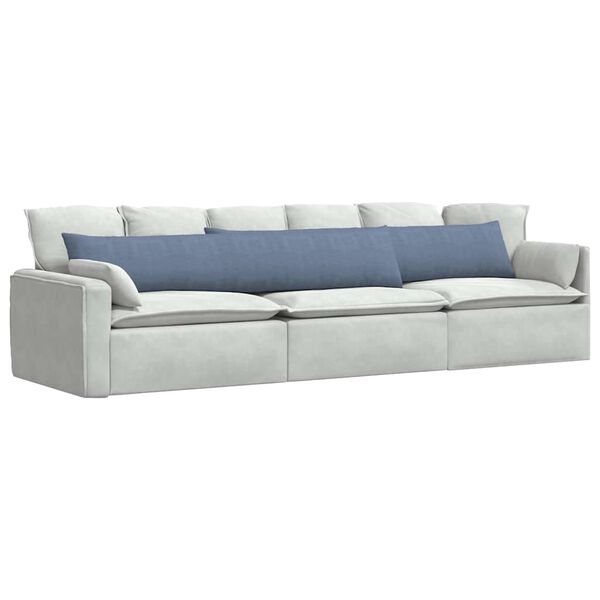 vidaXL Sofa Pagalvės 2 pcs Mėlyna 200 x 40 cm Kordūrinis audinys
