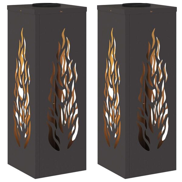 vidaXL Saulės LED &scaron;aligatvio &scaron;viesa 2 pcs Juoda