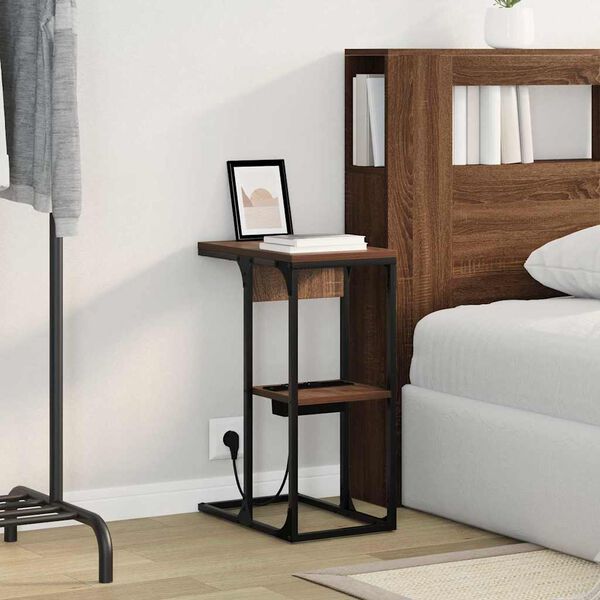 vidaXL &Scaron;alia lovos spintelė Rudas ąžuolas 41,5 x 26 x 60,5 cm