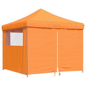 vidaXL I&scaron;skleidžiama proginė palapinė su 4 sienomis, oranžinė