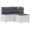 vidaXL 3-vietė sodo sofa su pagalvėlėmis, Rattan i&scaron;vaizda PP Balta