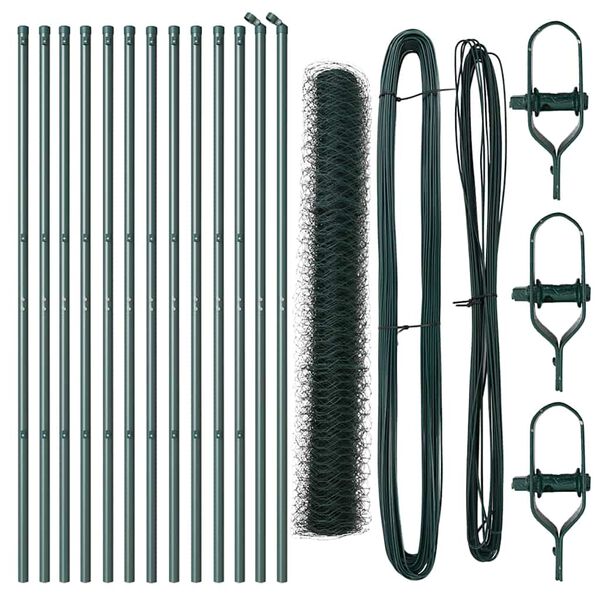 vidaXL Tvorelės stulpas Žalia 25 x 1 m (50 mm tinklelis) Plienas