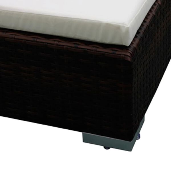 vidaXL Sodo baldų komplektas su pagalvėmis, 8d., rudas, poliratanas