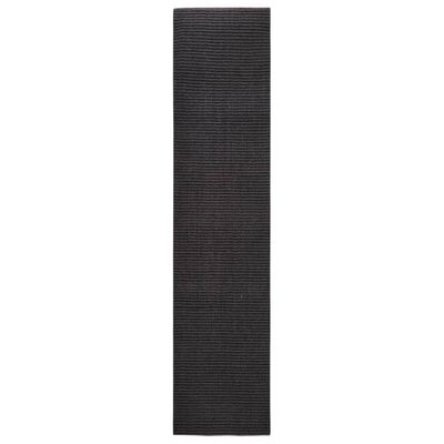 vidaXL Kilimas, juodos spalvos, 80x350cm, natūralus sizalis