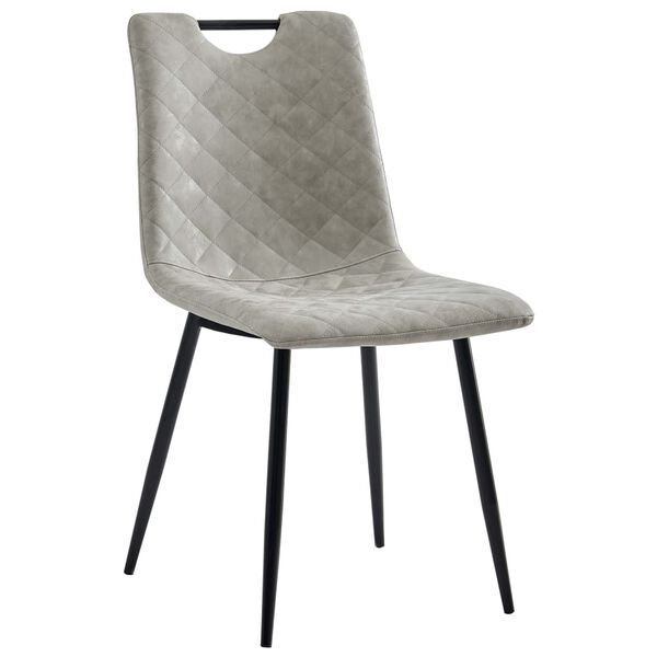 vidaXL Valgomojo kėdės, 4vnt., &scaron;viesiai pilkos, dirbtinė oda