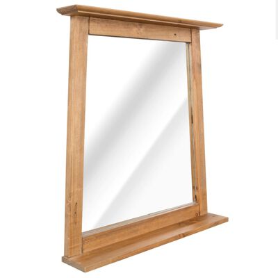 vidaXL Vonios kambario veidrodis, 70x12x79cm, pušies medienos masyvas
