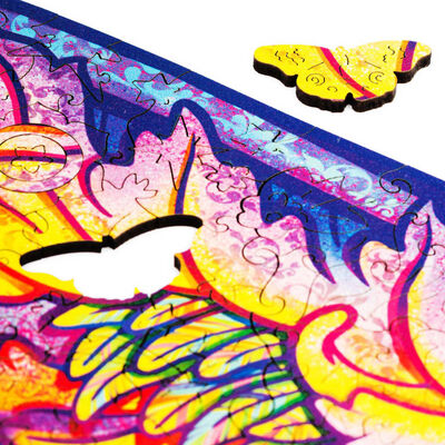 UNIDRAGON Medinė dėlionė Intergalaxy Butterfly, 700 detalių, 60x44cm