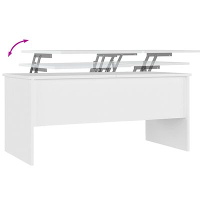 vidaXL Kavos staliukas, baltas, 102x50,5x46,5cm, apdirbta mediena