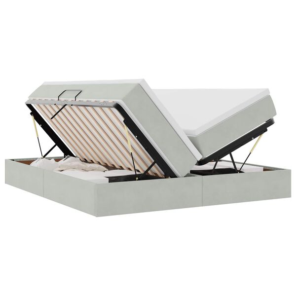 vidaXL Lova su daiktų laikymo vieta ir čiužiniu 200 x 200 cm Aksomas