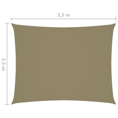vidaXL Uždanga nuo saulės, smėlio spalvos, 2,5x3,5m, oksfordo audinys