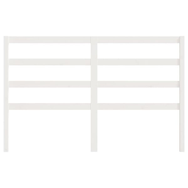 vidaXL Lovos galvūgalis, baltas, 146x4x100cm, pu&scaron;ies medienos masyvas