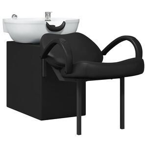 vidaXL &Scaron;ampūno kėdė Juoda ir Balta 136 x 60 x 92 cm PVC