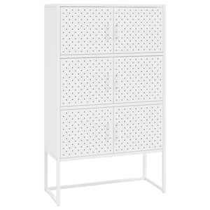 vidaXL Auk&scaron;ta spintelė, baltos spalvos, 80x35x135cm, plienas