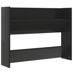 vidaXL Sieninė spintelė batams, juoda, 80x18x60cm, apdirbta mediena