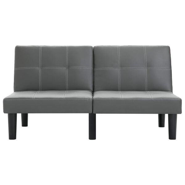 vidaXL Dvivietė sofa, pilkos spalvos, dirbtinė oda