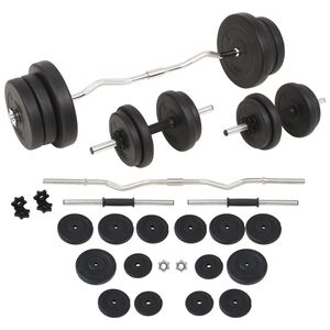 vidaXL &Scaron;tangos ir hantelių rinkinys, 60 kg