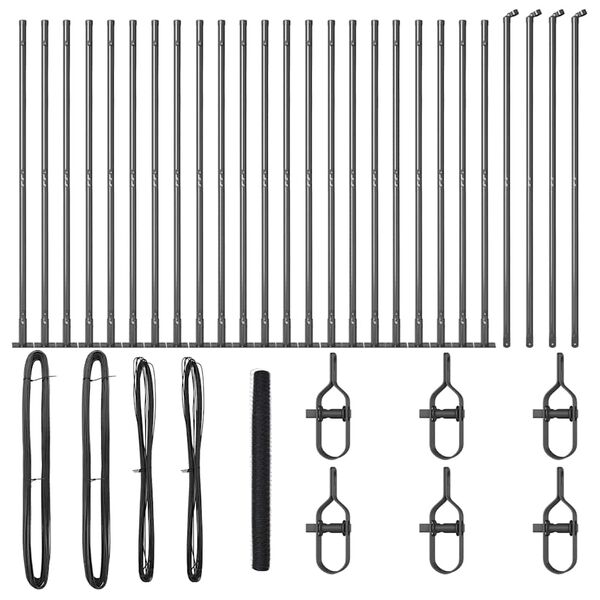 vidaXL Tvorelės stulpas Pilka 50 x 1,6 m (50 mm tinklelis)