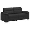 vidaXL Dvivietė sofa, juoda, 140 cm, dirbtinė oda