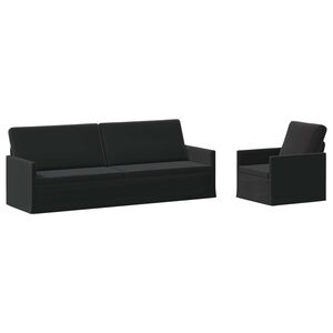 vidaXL Sofos komplektas 2 pcs Juoda Aksomas