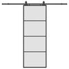 vidaXL Stumdomos durys su įrangos rinkiniu, juodas, 76x205 cm, ESG ir