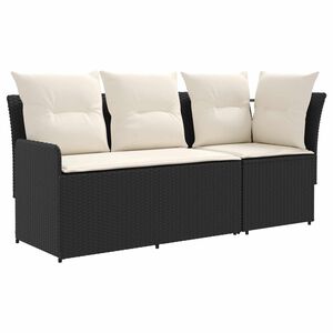 vidaXL Sofa su porankiais su kampine sofa 2 Vienetas Juoda ir kreminė