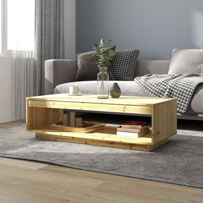 vidaXL Kavos staliukas, 110x50x33,5cm, eglės medienos masyvas