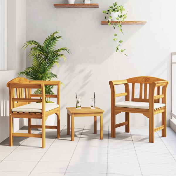 vidaXL Sodo rožių poilsio rinkinys 3 pcs Kietos akacijos mediena