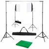 vidaXL Fotostudijos komplektas su &scaron;viesdėžėmis ir fonu