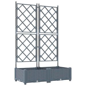 vidaXL Sodo vazonas 2 pcs &Scaron;viesiai Pilka 80 x 40 x 125,5 cm Plastmasė