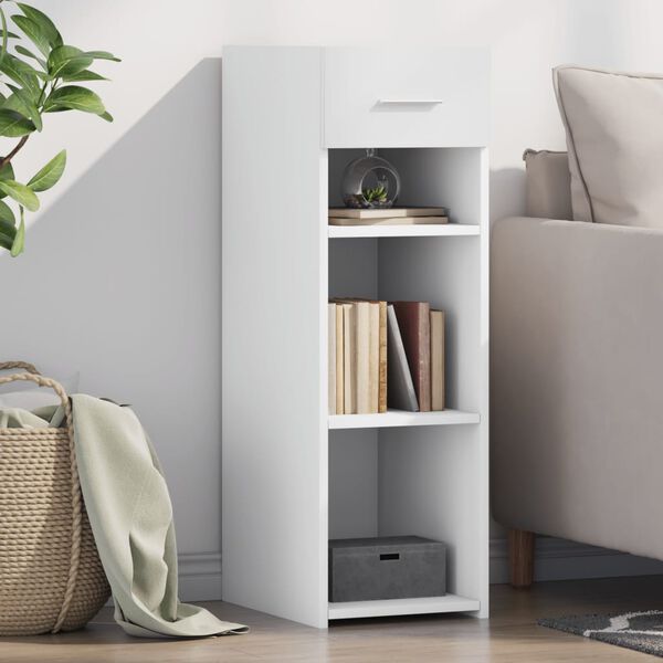 vidaXL &Scaron;oninė spintelė, baltos spalvos, 30x42,5x93cm, apdirbta mediena