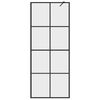 vidaXL Dušo sienelė su skaidriu ESG stiklu, juodos spalvos, 80x195cm