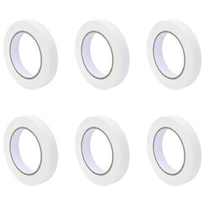 vidaXL Dažytojo maskavimo juostos 6 vnt. Balta 19mm x 50m Popierius