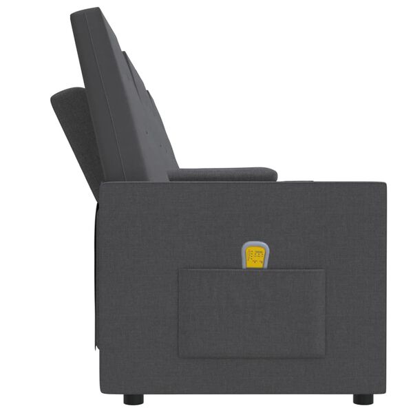 vidaXL Atlo&scaron;iamas keturvietis masažinis krėslas, &scaron;viesiai pilkas