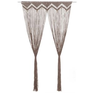 vidaXL Užuolaida, taupe spalvos, 140x240cm, medvilnė, makrame stilius