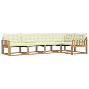 vidaXL Lauko sofos komplektas su pagalve 5 pcs Balta ir kreminė