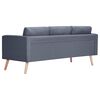 vidaXL Trivietė sofa, audinys, tamsiai pilka