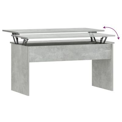 vidaXL Kavos staliukas, betono pilkas, 102x50,5x52,5cm, mediena